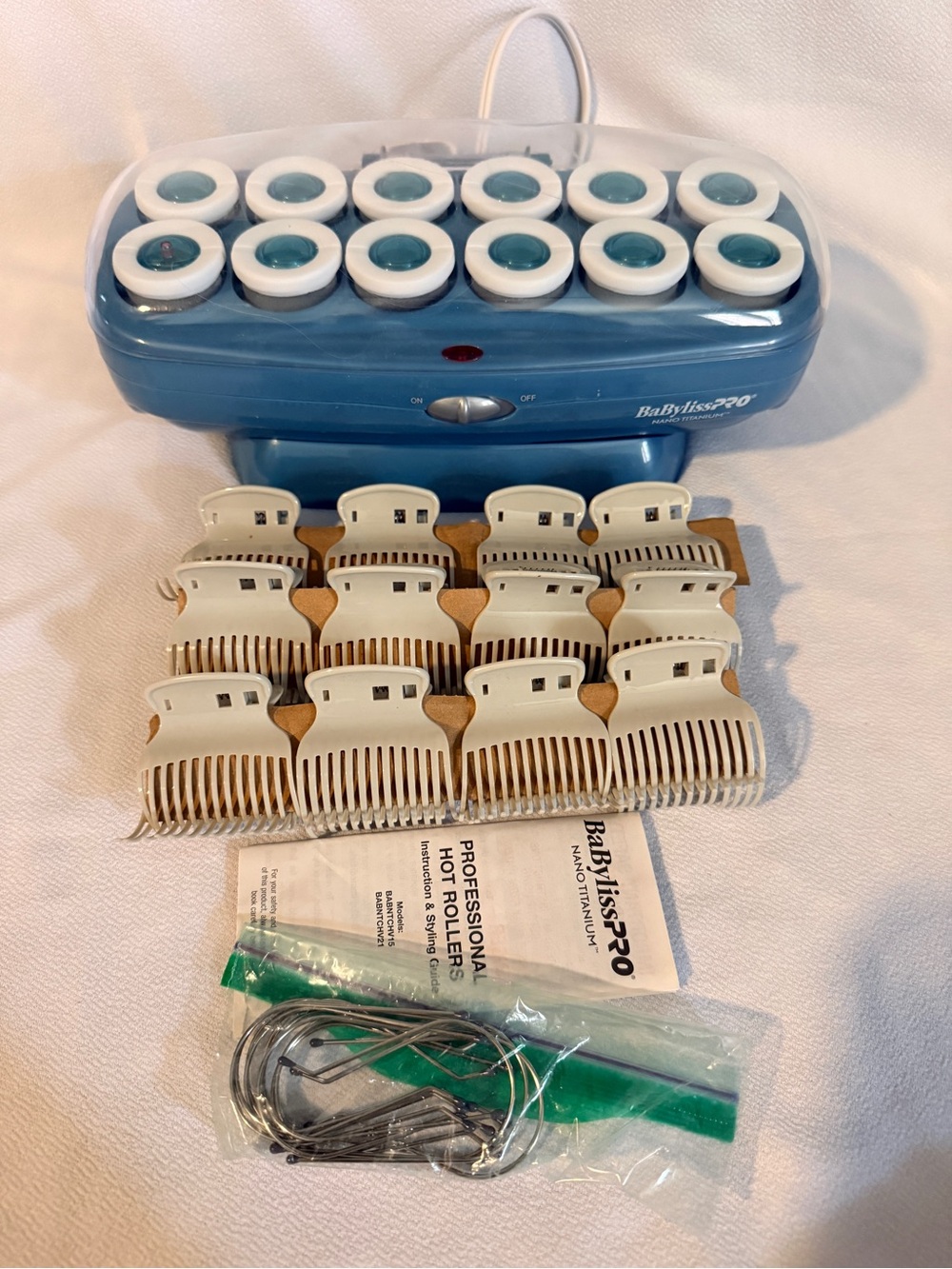 BaBylissPRO 12 Count Jumbo Hot Rollers, Nano Titanium Hair Curlers BaByliss PRO